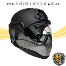 Warq - Taktischer Helm mit Thermalglas und Mesh Gitterschutz für Paintball und Airsoft schwarz