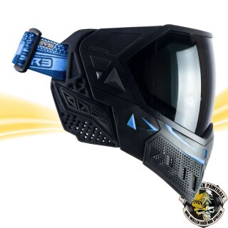 Empire EVS Paintball Maske schwarz - blau mit 2 Maskengläsern  (Clear und Ninja)